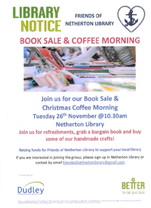 Friends of Netherton Library - Book Sale and Christmas Coffee Morning